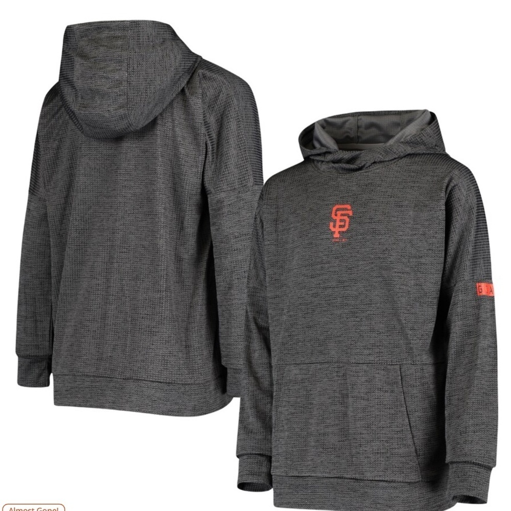 San Francisco Giants Black Streak Fleece Pullover Hoodie Size Youth L-14/16 NWT